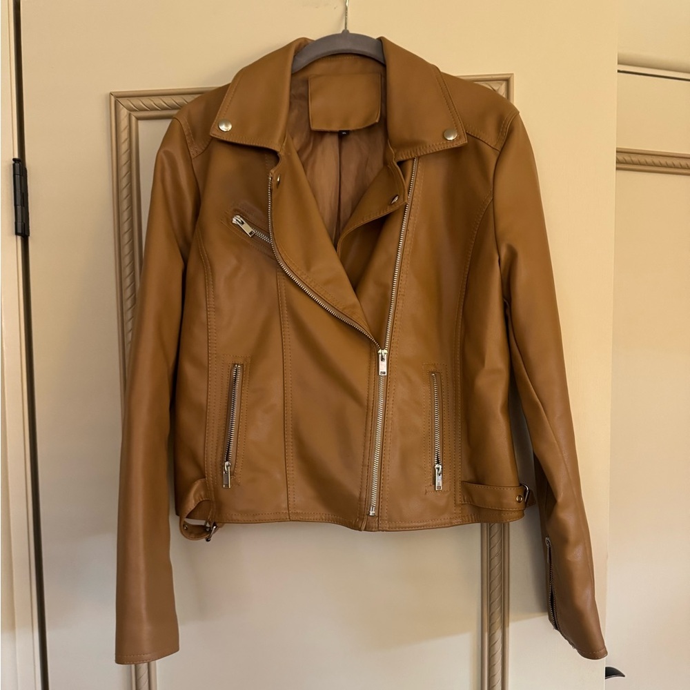 SHEIN Camel Leather Jacket